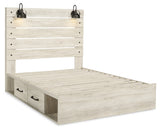 Cambeck Whitewash Queen Panel Bedroom Set with Storage, Chest and Nightstand (Online Special Price) - Ornate Home
