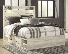 Cambeck Whitewash Queen Panel Bedroom Set with Storage, Dresser, Mirror, Chest and 2 Nightstands - Ornate Home