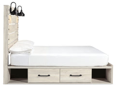 Cambeck Whitewash Queen Panel Bedroom Set with Storage, Dresser and 2 Nightstands - Ornate Home