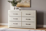 Cambeck Whitewash Queen Panel Bedroom Set with Storage, Dresser and 2 Nightstands - Ornate Home