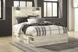 Cambeck Whitewash Queen Panel Bedroom Set with Storage, Dresser and 2 Nightstands - Ornate Home