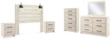 Cambeck Whitewash Queen Panel Headboard, Dresser, Mirror, Chest and 2 Nightstands - Ornate Home