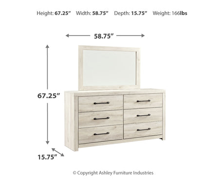 Cambeck Whitewash Queen Panel Headboard, Dresser, Mirror, Chest and Nightstand - Ornate Home