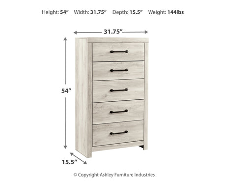 Cambeck Whitewash Queen Panel Headboard, Dresser, Mirror, Chest and Nightstand - Ornate Home
