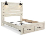 Cambeck Whitewash Queen Panel Storage Bed, Dresser, Mirror, Chest and 2 Nightstands - Ornate Home
