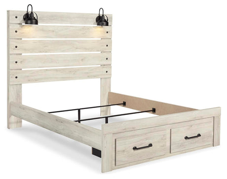 Cambeck Whitewash Queen Panel Storage Bed, Dresser, Mirror, Chest and 2 Nightstands - Ornate Home