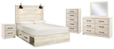 Cambeck Whitewash Queen Panel Storage Bed, Dresser, Mirror, Chest and Nightstand (Online Special Price) - Ornate Home