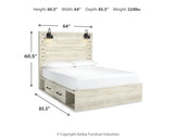 Cambeck Whitewash Queen Panel Storage Bed and 2 Nightstands (Online Special Price) - Ornate Home