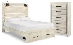 Cambeck Whitewash Queen Panel Storage Bed and Chest - Ornate Home