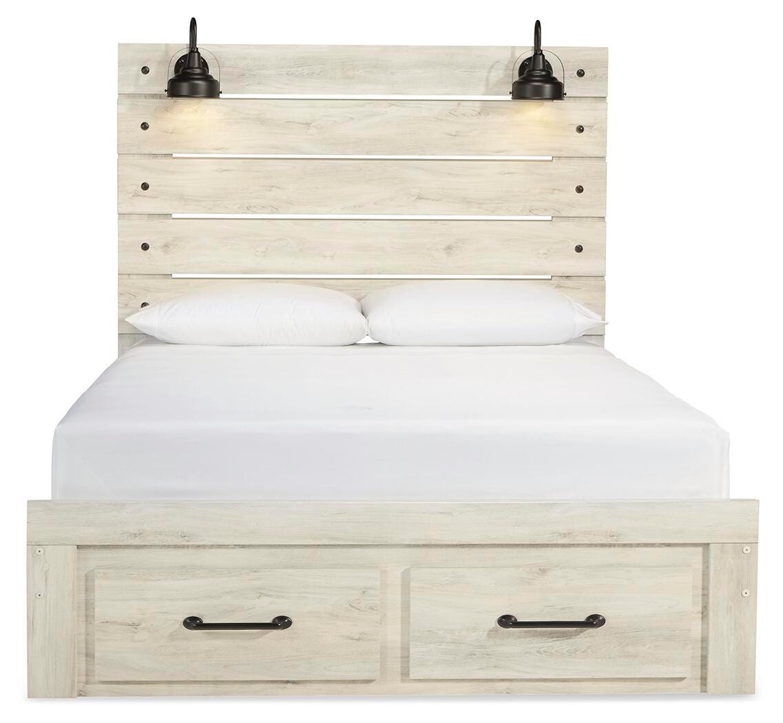 Cambeck Whitewash Queen Panel Storage Bed and Chest - Ornate Home