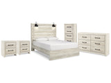 Cambeck Whitewash Queen Panel Storage Bedroom Set with Dresser, Chest and 2 Nightstands - Ornate Home