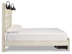 Cambeck Whitewash Queen Panel Storage Bedroom Set with Dresser, Mirror and Nightstand - Ornate Home