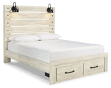 Cambeck Whitewash Queen Panel Storage Bedroom Set with Dresser and 2 Nightstands - Ornate Home