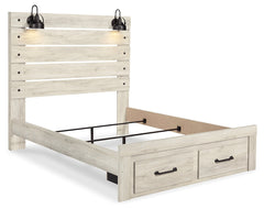 Cambeck Whitewash Queen Panel Storage Bedroom Set with Dresser and 2 Nightstands - Ornate Home