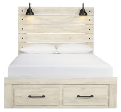 Cambeck Whitewash Queen Panel Storage Bedroom Set with Dresser and 2 Nightstands - Ornate Home