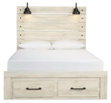 Cambeck Whitewash Queen Panel Storage Bedroom Set with Dresser and Nightstand - Ornate Home