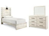 Cambeck Whitewash Twin Panel Bed, Dresser and Mirror - Ornate Home