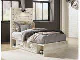 Cambeck Whitewash Twin Panel Bed w/ 2 Storage Drawers - Ornate Home