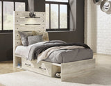 Cambeck Whitewash Twin Panel Bedroom Set w/ 2 Storage Drawers (Online Special Price) - Ornate Home