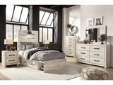 Cambeck Whitewash Twin Panel Bedroom Set w/ 4 Storage Drawers (Online Special Price) - Ornate Home