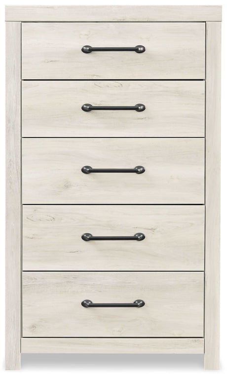 Cambeck Whitewash Twin Panel Bedroom Set w/ 4 Storage Drawers - Ornate Home