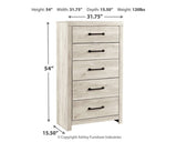 Cambeck Whitewash Twin Panel Bedroom Set with Dresser, Mirror, Chest, and Nightstand - Ornate Home
