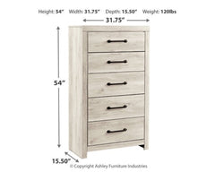 Cambeck Whitewash Twin Panel Bedroom Set with Dresser, Mirror, Chest, and Nightstand - Ornate Home