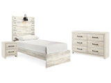 Cambeck Whitewash Twin Panel Bedroom Set with Dresser and Nightstand - Ornate Home