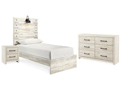 Cambeck Whitewash Twin Panel Bedroom Set with Dresser and Nightstand - Ornate Home