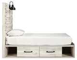 Cambeck Whitewash Twin Panel Bedroom Set with Storage, Dresser, Mirror, Chest and 2 Nightstands (Online Special Price) - Ornate Home