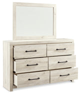 Cambeck Whitewash Twin Panel Bedroom Set with Storage, Dresser, Mirror, Chest and 2 Nightstands - Ornate Home