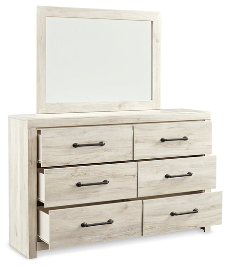 Cambeck Whitewash Twin Storage Bedroom Set with Dresser, Mirror and Nightstand - Ornate Home