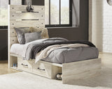 Cambeck Whitewash Twin Storage Bedroom Set with Dresser, Mirror and Nightstand - Ornate Home