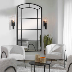 Camber Black Oversized Arch Mirror - Ornate Home
