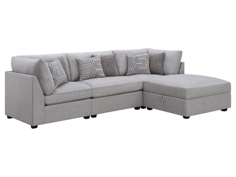 Cambria Grey 4-piece Modular Sectional Sofa - Ornate Home