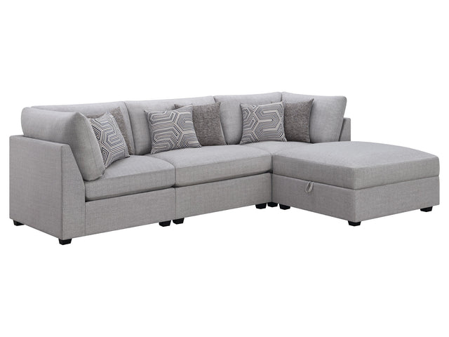 Cambria Grey 4-piece Modular Sectional Sofa - Ornate Home