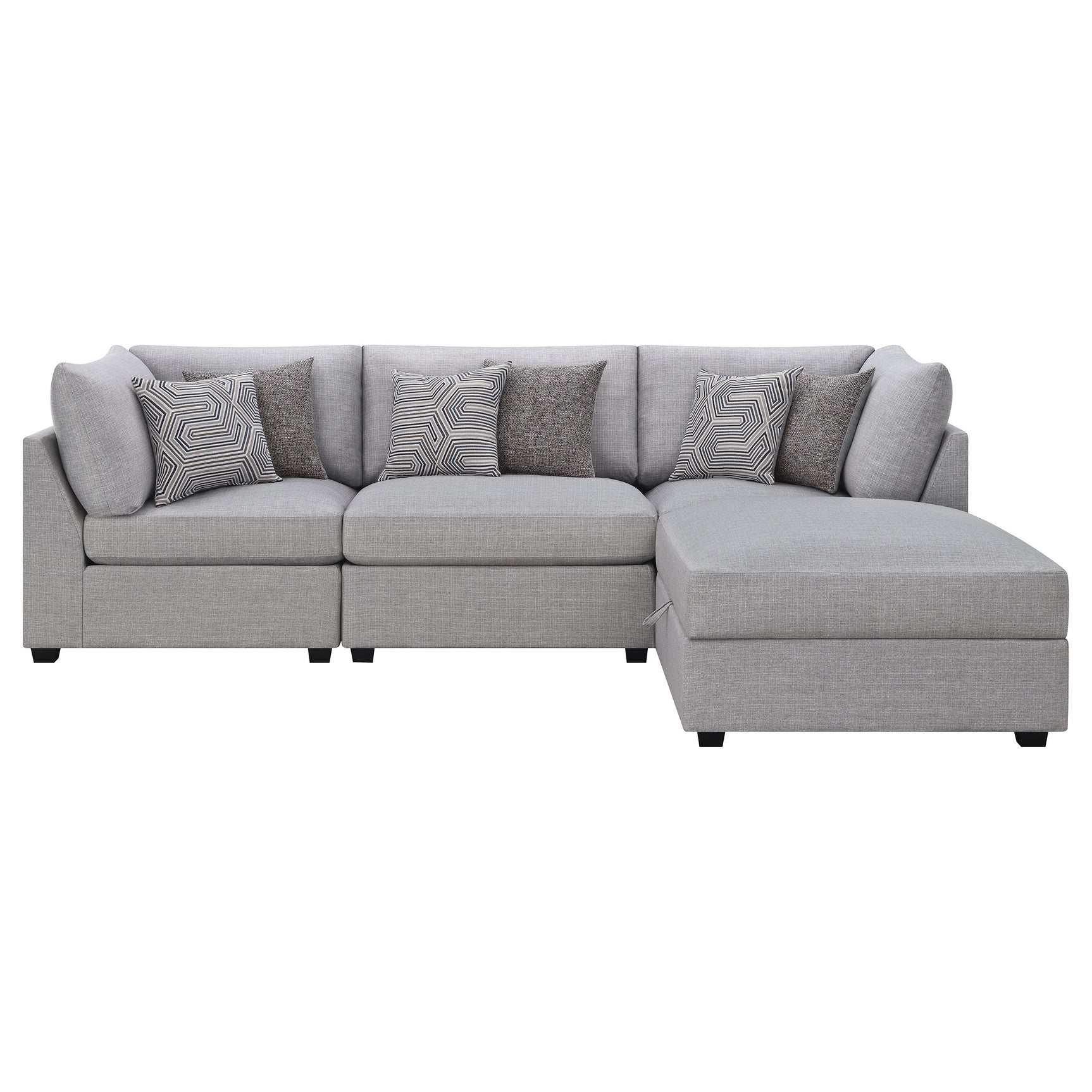 Cambria Grey 4-piece Modular Sectional Sofa - Ornate Home