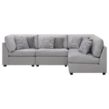 Cambria Grey 4-piece Modular Sectional Sofa - Ornate Home