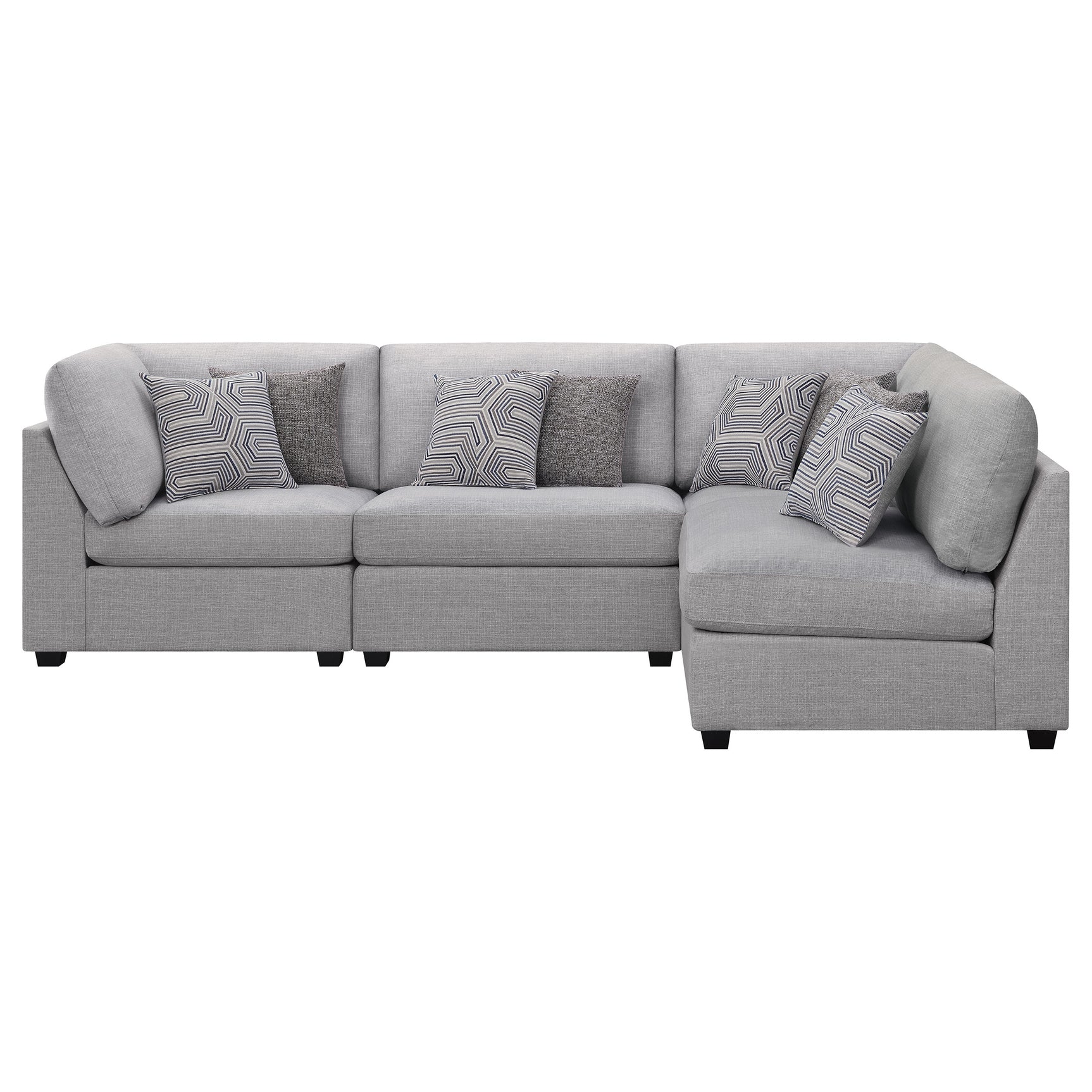 Cambria Grey 4-piece Modular Sectional Sofa - Ornate Home