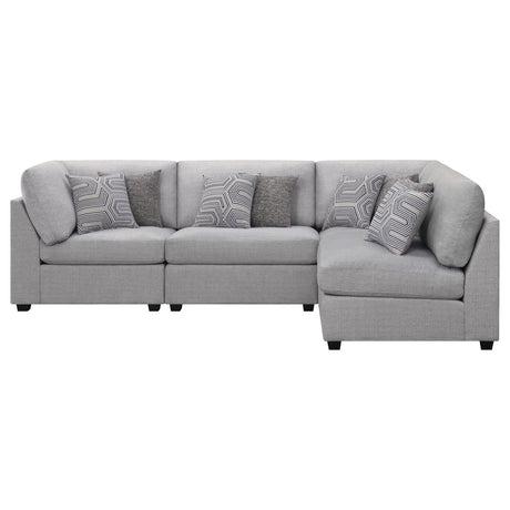 Cambria Grey 4-piece Modular Sectional Sofa - Ornate Home