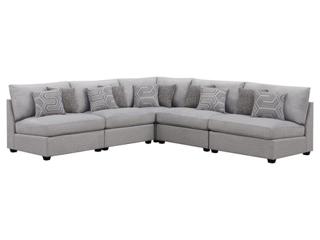 Cambria Grey 5-piece Modular Sectional Sofa - Ornate Home