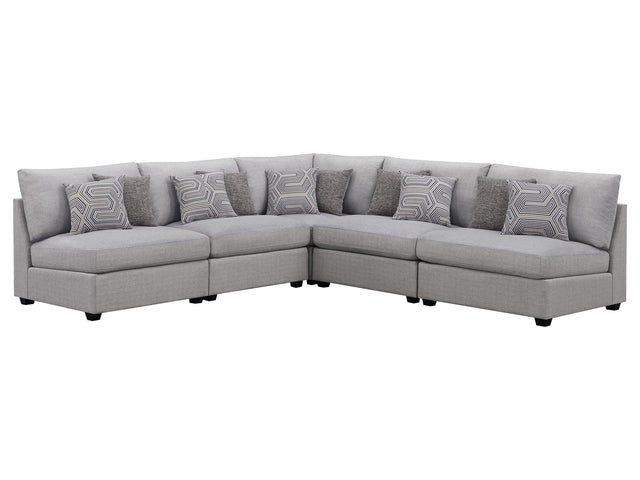 Cambria Grey 5-piece Modular Sectional Sofa - Ornate Home