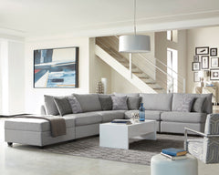 Cambria Grey 5-piece Modular Sectional Sofa - Ornate Home