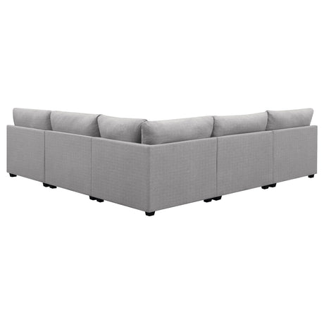 Cambria Grey 5-piece Modular Sectional Sofa - Ornate Home