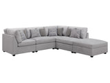Cambria Grey 5-piece Modular Sectional Sofa - Ornate Home