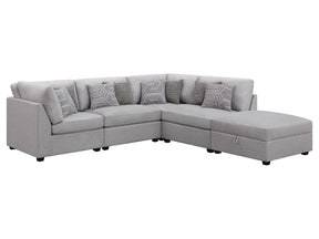 Cambria Grey 5-piece Modular Sectional Sofa - Ornate Home