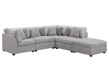 Cambria Grey 5-piece Modular Sectional Sofa - Ornate Home