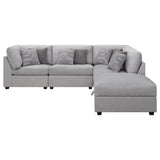Cambria Grey 5-piece Modular Sectional Sofa - Ornate Home