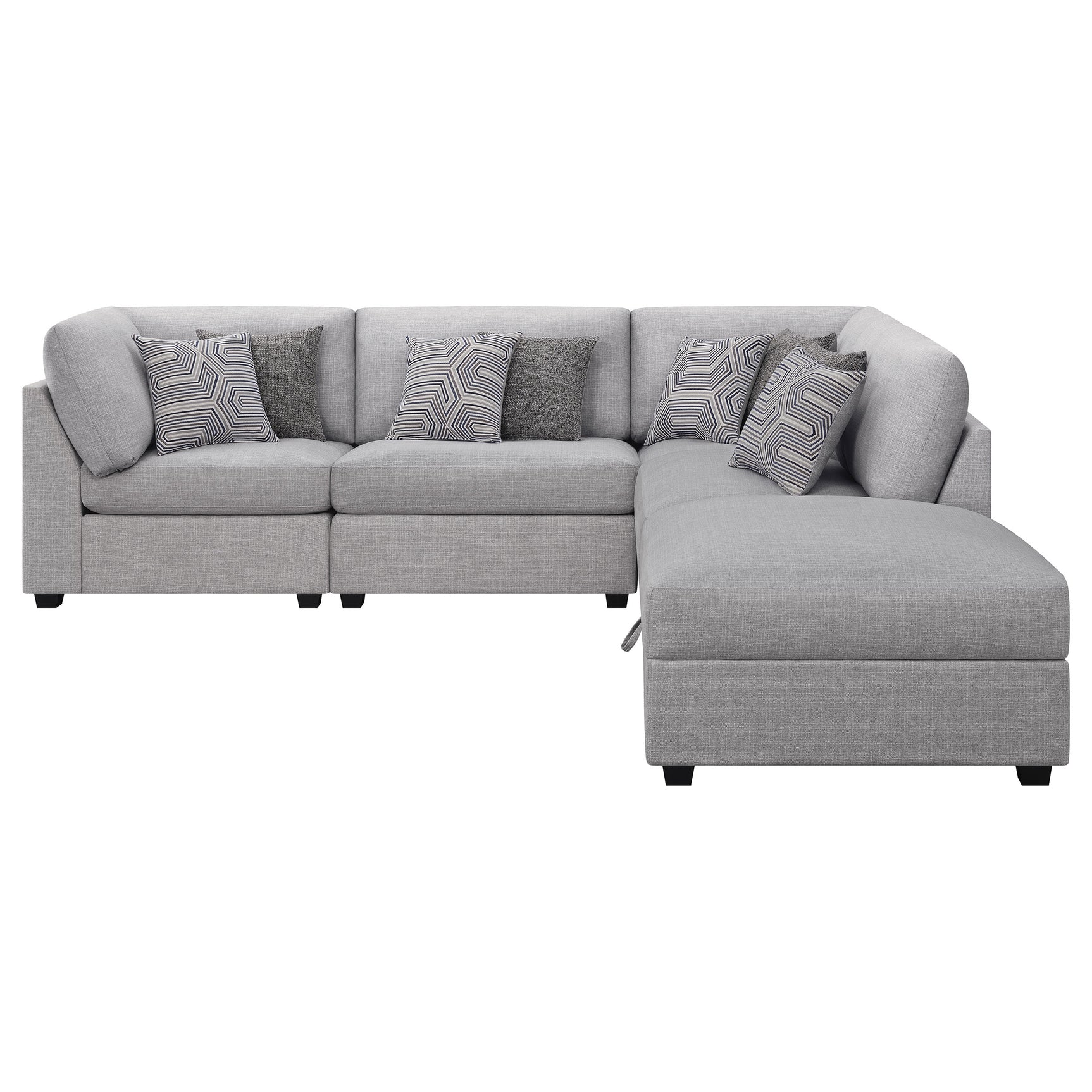 Cambria Grey 5-piece Modular Sectional Sofa - Ornate Home