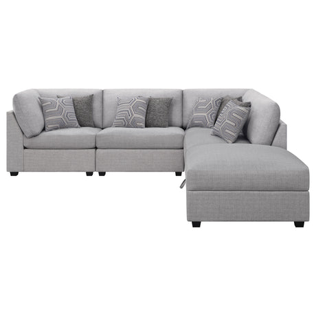 Cambria Grey 5-piece Modular Sectional Sofa - Ornate Home